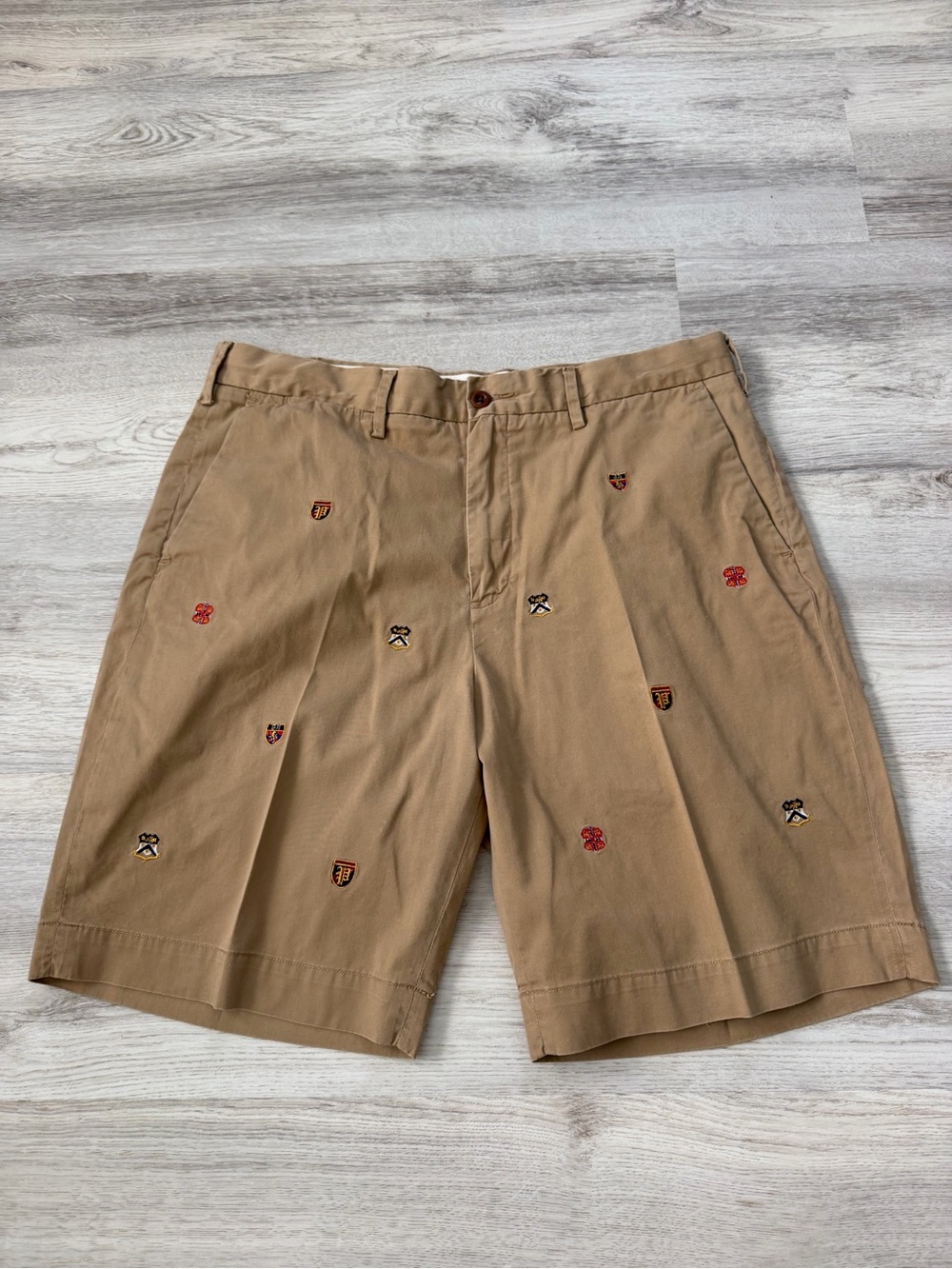 Polo by Ralph Lauren Embroidered Tan Chino Shorts